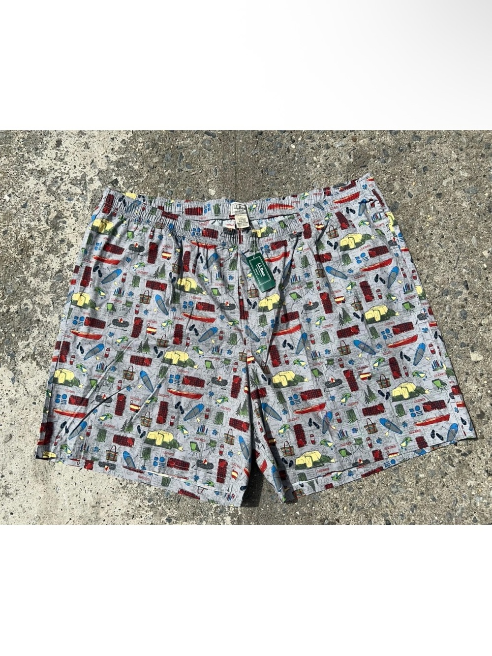 LL Bean Comfort‎ Stretch Camping Shorts Boat Grey Mens 3XL Reg NWT